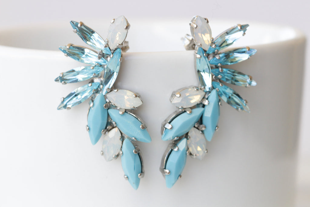 Aquamarine & Pearl Lavalier Earrings, Victorian Jewelry E22 | Victorian  earring, Victorian jewelry, Blue gems